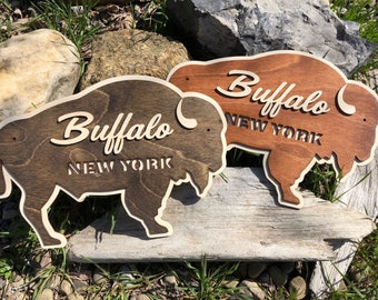 Signo de placa de madera de Buffalo, Nueva York