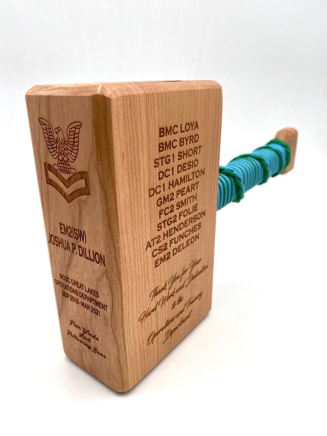 Military Thor Hammer Award Custom Personalized Laser Engraved Etsy