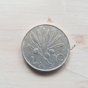 Ten Lire, Italian Coin, Ancient Coin, Year 1948.