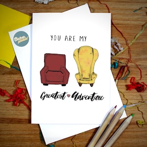 Pixar UP Card You Are My Greatest Adventure UP Inspired, Aniversary, Valentines Card, Husband, Wife, Girlfriend, Boyfriend, Love image 1