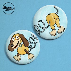 Slinky Dog Two Badge Pack - Toy Story, Toy Story 2, Toy Story 3, Toy Story 4, Woody, Buzz, Pixar Inspired Badge, Button, Pin