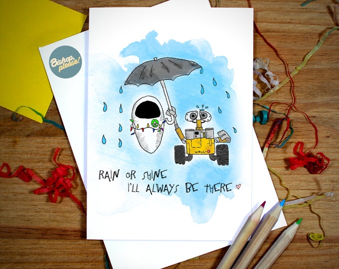 WALL-E Eve Valentne's Day Card WALL-E Eve Valentne Love - Etsy - View #4