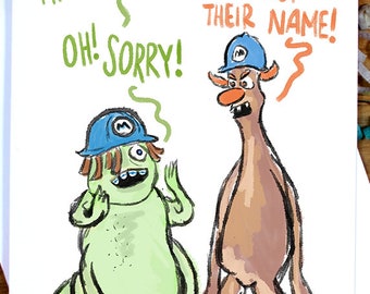 Monsters Inc Birthday Card - Needleman and Smitty, Pixar Inspired, Monsters  at Work, Mike Wazowski, James Sullivan, Sully, Boo, Sulley - Etsy