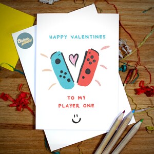 Carte de Saint-Valentin Gamer - Joyeuse Saint-Valentin Joueur un ou deux! - Carte pour petit ami, petite amie, Nintendo Switch, Love Gamer, carte d’amour