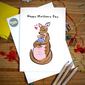 Jolie carte de fête des mères - Kanga et Roo, Winnie l'ourson, carte sincère, carte pour maman, dimanche des mères, bonne fête des mères, carte douce, maman