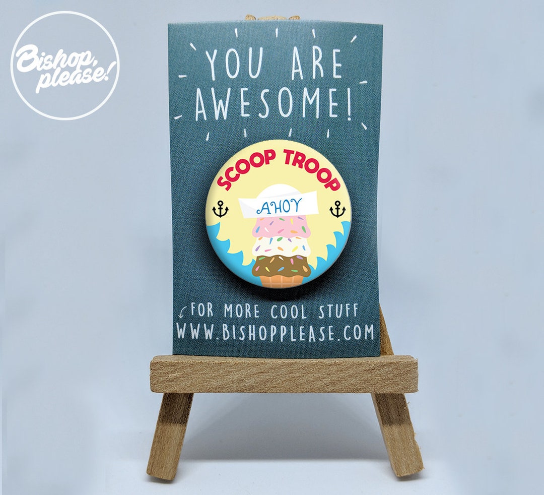 Stranger Things Pin 'SCOOP TROOP' Scoops Ahoy Badge, Steve Harrington