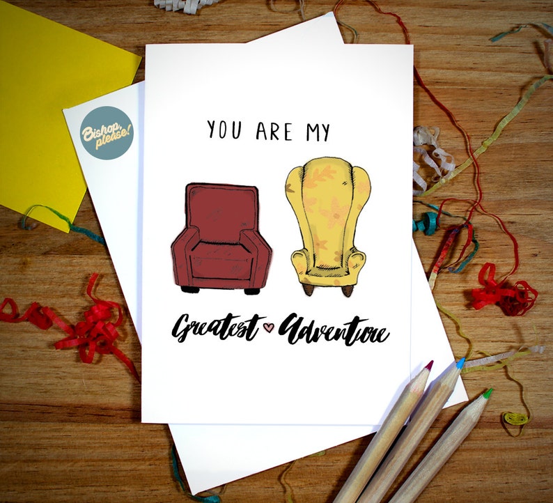 Pixar UP Card You Are My Greatest Adventure UP Inspired, Aniversary, Valentines Card, Husband, Wife, Girlfriend, Boyfriend, Love image 1