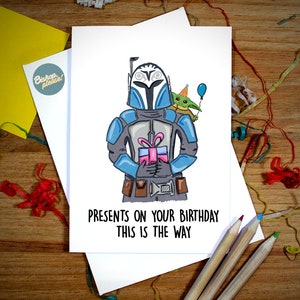 Carte d'anniversaire Mandolorian Bo Katan - C'est le chemin ! Bo-Katan Kryze, Baby Yoda, Grogu, Inspiré de Star Wars, Carte d'anniversaire, L'enfant, Mando