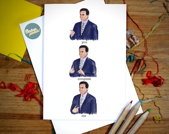 The Office Card - You Complete Me, Michael Scott, Jan Levinson, The Office US, The Office Inspired, Anniversary Card, Funny Card Valentines