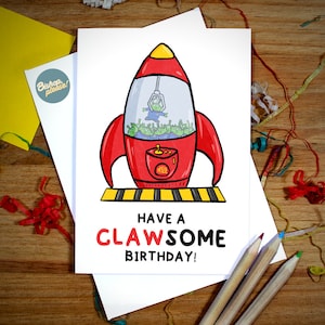 Toy Story Birthday Card - Have a CLAWSOME Birthday, Funny Card, Aliens, The Claw, Toy Story 2, Sheriff Woody, Buzz Lightyear, Pixar