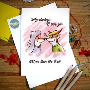 Robin Hood Card, Inspired Love Card, Anniversary, Valentines Boyfriend, Husband, Girlfriend, Wife, I love you Card, Fiance, Marriage, Couple