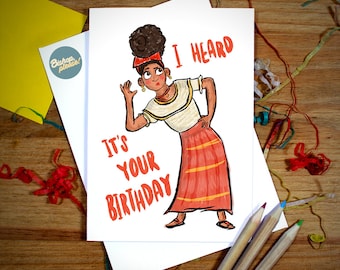 Encanto Birthday Card - I Heard It's Your Birthday, Dolores, Madrigals, Encanto Inspired Card, Mirabel, Animated Film