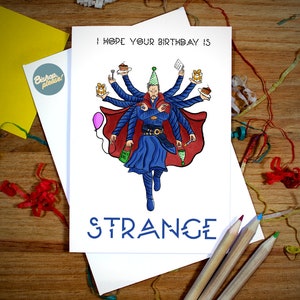 Dr Strange Birthday Card - Multiverse of Madness, Doctor Steven Strange, Marvel Card, Infinity War, Thanos, Benedict Cumberbatch, Film