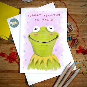 Carte Kermit la grenouille - Totalement Kermit-ed pour vous ! Amour, Carte d'anniversaire, Les Muppets, Miss Piggy, Mari, Femme, Petite amie Saint Valentin