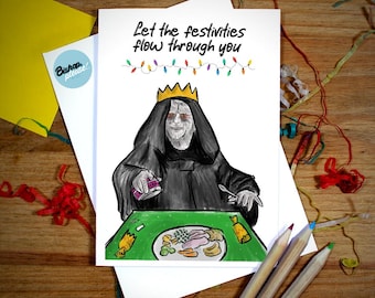 Star Wars Emperor Palpatine Christmas card ' Let The Festivities Flow Through You' - Star Wars Christmas Card, Funny Christmas Card, Jedi