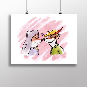 Impression graphique inspirée de Robin des bois, cadeau romantique, cadeau d'anniversaire, suspension murale, décoration, cadeau d'amour