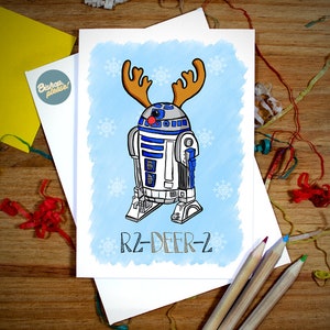 Carte de Noël Star Wars R2D2, cartes de Noël drôles, carte de Noël Disney, carte de Noël pour petit ami, carte Star Wars, Noël, vacances