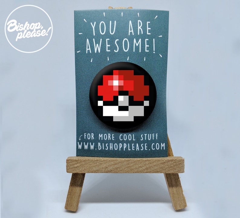 Metal Pin Back Ash Ketchum Game Pokemon Badge /'Pokeball Pixel Art/' Funny Gift 38mm Badge TV Show Pokemon Gift Pikachu