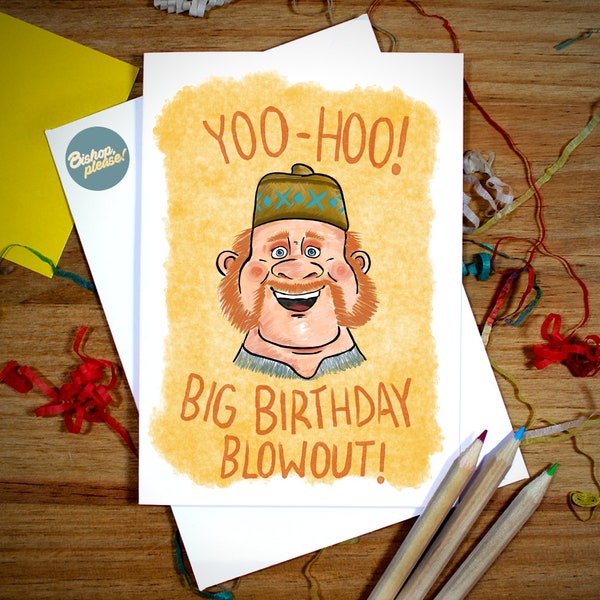 Frozen Birthday Card - Oaken Yoo Hoo Birthday Blowout Card, Frozen Inspired, Olaf, Anna, Elsa, Wandering Oaken, Big Summer Blowout, Hoo