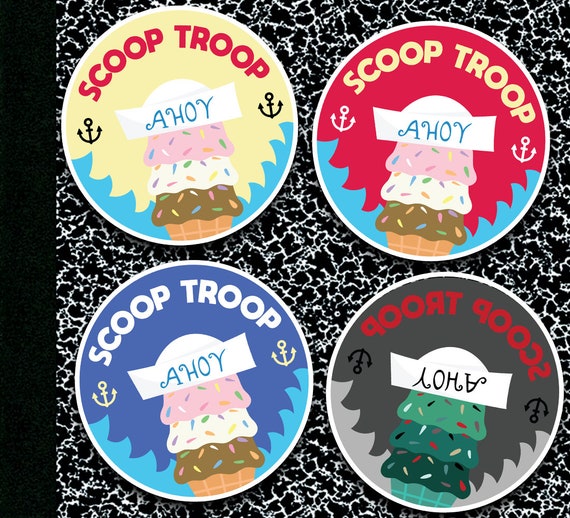 Stranger Things Stickers Scoop Troop 4 Pack Of Etsy
