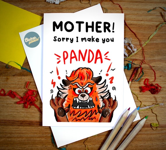 Turning Red Mothers Day Card Sorry I Make You Panda Red - Etsy Hong Kong