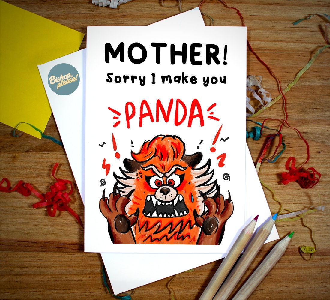 Turning Red Mothers Day Card Sorry I Make You Panda Red - Etsy Hong Kong