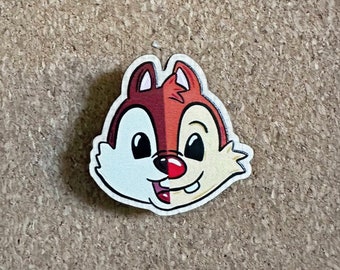 Chip and Dale - Wooden Pin, Eco Friendly, Chipmunks, Classic Characters, Mickey Mouse, Clubhouse