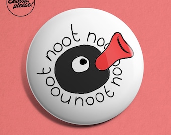 Pingu NOOT NOOT Pin! Button, Badge, 90s TV Show, Kids Show, Penguin, Funny Gift, Retro Gift
