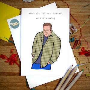 Kevin James Meme Birthday Card - Tête souriante, Kevin James, Internet Meme, Paul Blart Mall Cop, The King of Queens, Funny Birthday Card