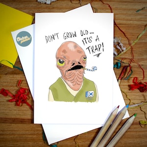 Star Wars Inspired Birthday Card - Amiral Ackbar, Drôle de carte de vœux, Cadeau Star Wars, Star War Birthday, C’est un piège