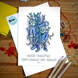 Carte de chant de Noël des Muppets « Marley et Marley » - Les Muppets, carte de Noël drôle, Jacob et Robert Marley, Chains, Statler et Waldorf