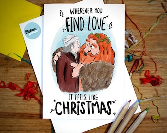 Muppet Christmas Carol Card &#39;Wherever You Find Love It Feels Like Christmas&#39; - The Muppets, Funny Christmas Card, Michael Caine, Kermit Frog