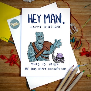 Carte d'anniversaire Korg - Thor Ragnarock, Asgard, Marvel, Korg et Miek, carte d'anniversaire Marvel, carte d'anniversaire Avengers, Infinity War