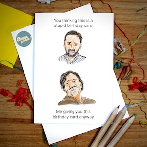 Pedro Pascal et Nicholas Cage - Carte d'anniversaire, Le poids insupportable du talent massif, Tiktok Meme, Instagram Meme, Internet Meme, Funny