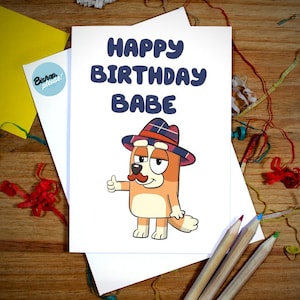 Adorable Bluey and Bingo Birthday Greetings - Perfect for Bluey Fans - Birthday Card, Bluey birthday, Bluey Card, Bingo Card, Funny Card