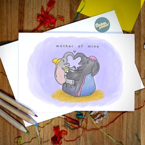 Dumbo Mothers Day A6 Card - Dumbo Disney Inspired, Elephant, Mrs Jumbo, Mothers Day Card, Mothering Sunday, Card For Mum, Mom, Mother
