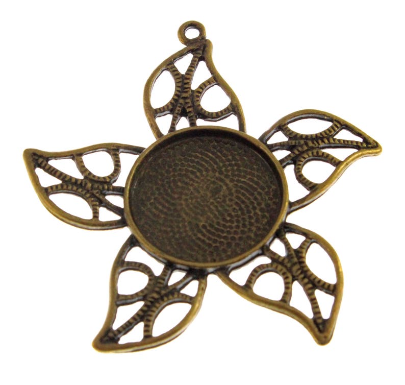 Vintage Bronze Holds 20mm cabochon Star Pendant Setting