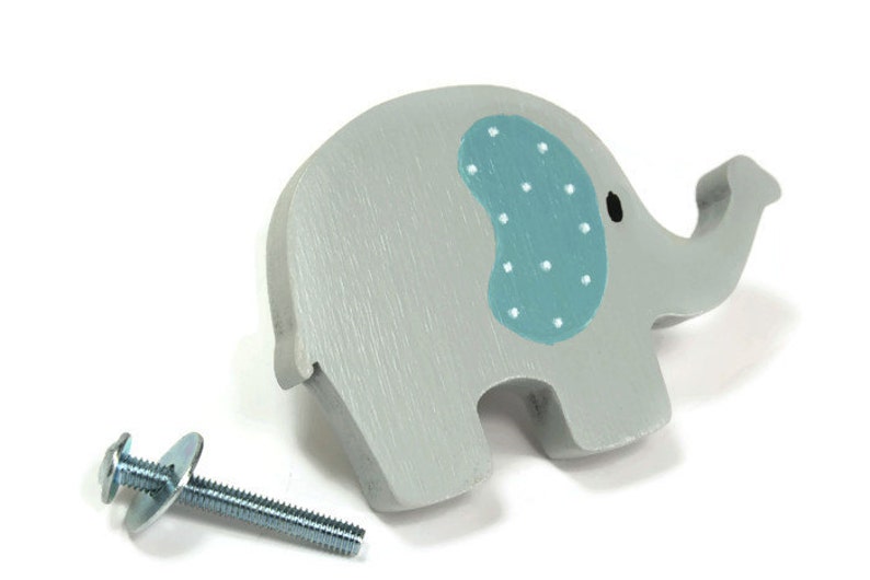 Elephant Dresser Knob Furniture Cabinet Knob Gray Color Etsy