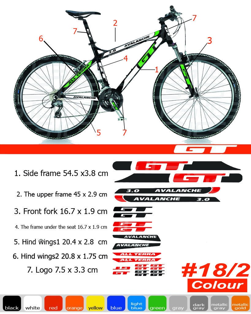 GT Bike frame sticker Autocollant Bicycle Mountain Restoration Etsy