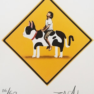 Ernest Zacharevic, print on cardboard, original signed, original signed, top condition