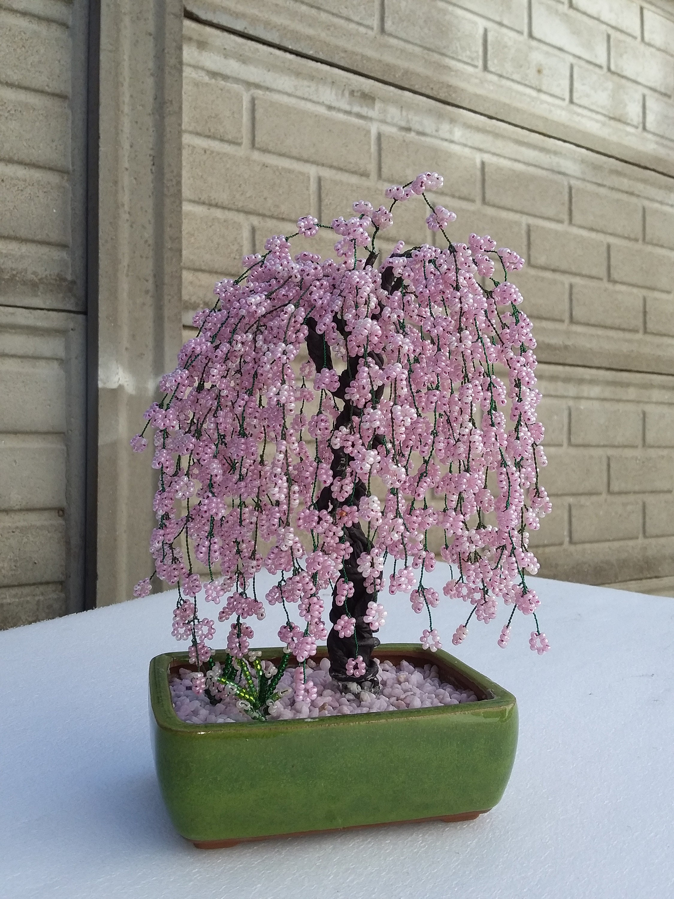 Bonsai Tree "weeping Willow" of Glass Beads H 20 Cm, Tree Bonsai Wire Tree  Beads H8" - Etsy