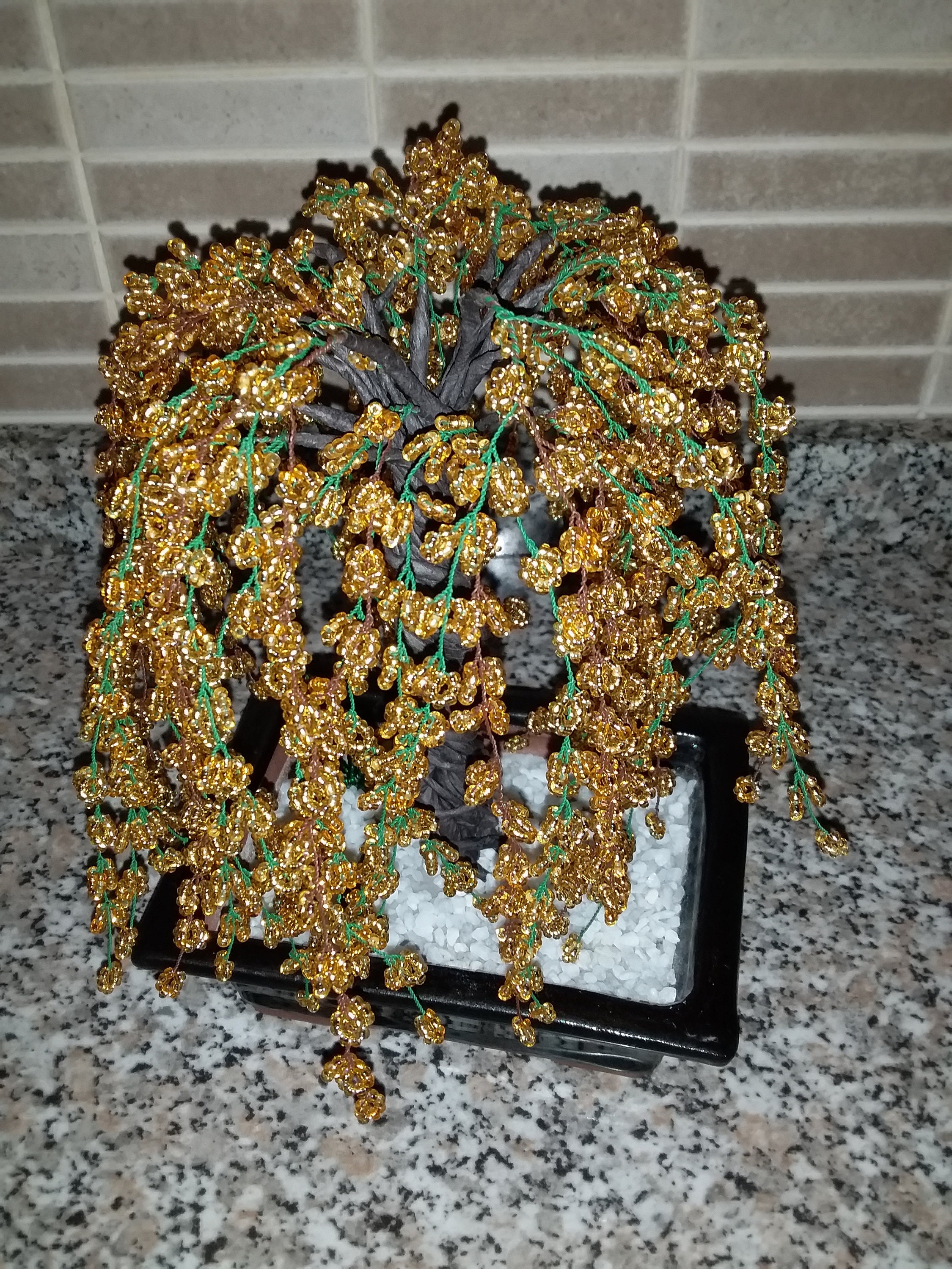 Perlenbesetzte Trauerweide BonsaiDrahtbaumperlen Etsy.de