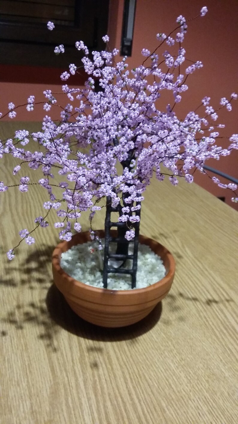 Flowered Peach Handmade Beaded Sapling In Peach Tree Etsy