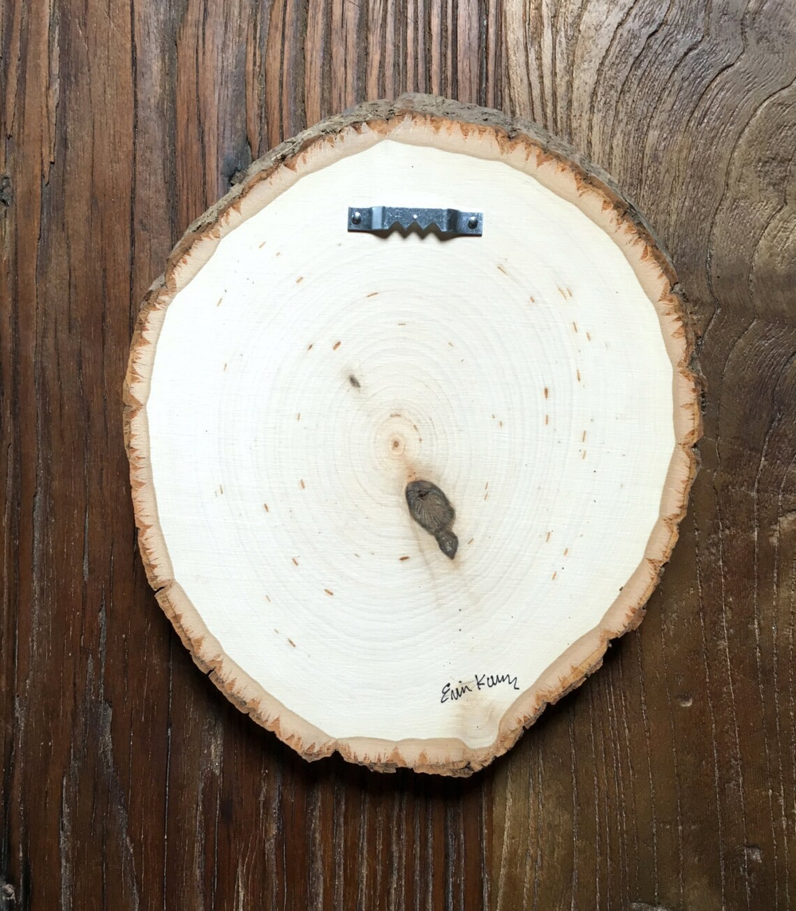 Geometric Minimal Illustration on Wood Slice Etsy