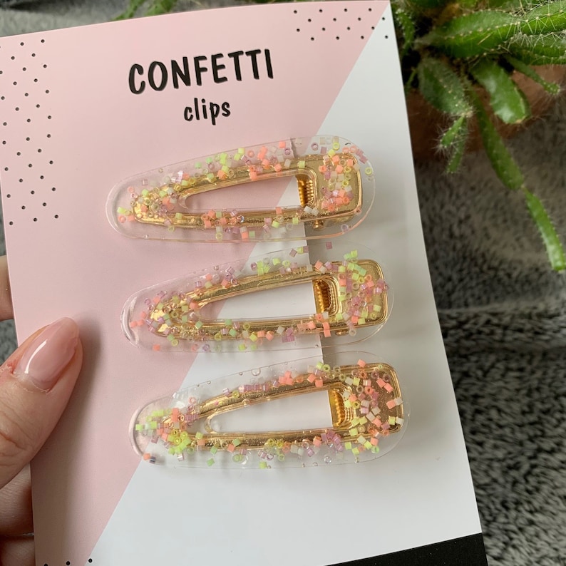 pastel beaded hairclips