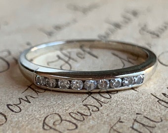 Shimmering Diamond band - Size 7 - Single Cut Diamond Half Eternity