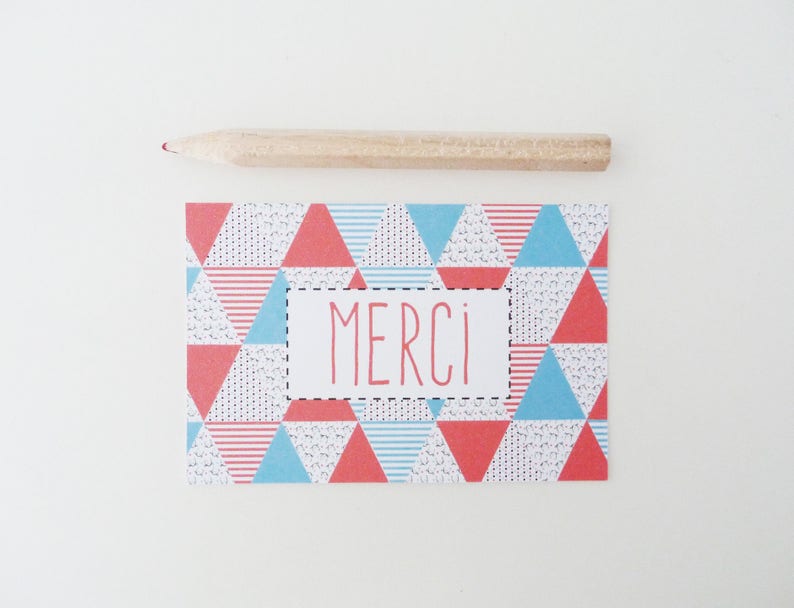 Lot of 18 mini Scandinavian-patterned thank you cards