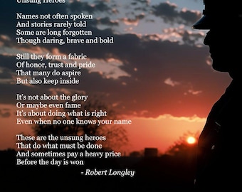 Unsung Heroes - Law Enforcement memorial poem printable