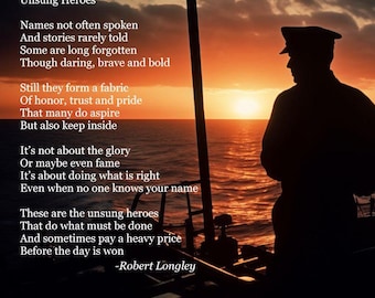 Unsung Heroes - Sailor memorial poem printable