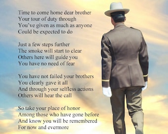 A Hero's Welcome - Police memorial poem printable (version 1)